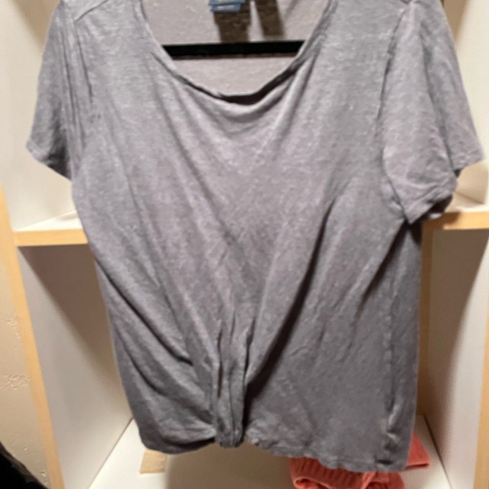 Soft, grey tee with decorative front